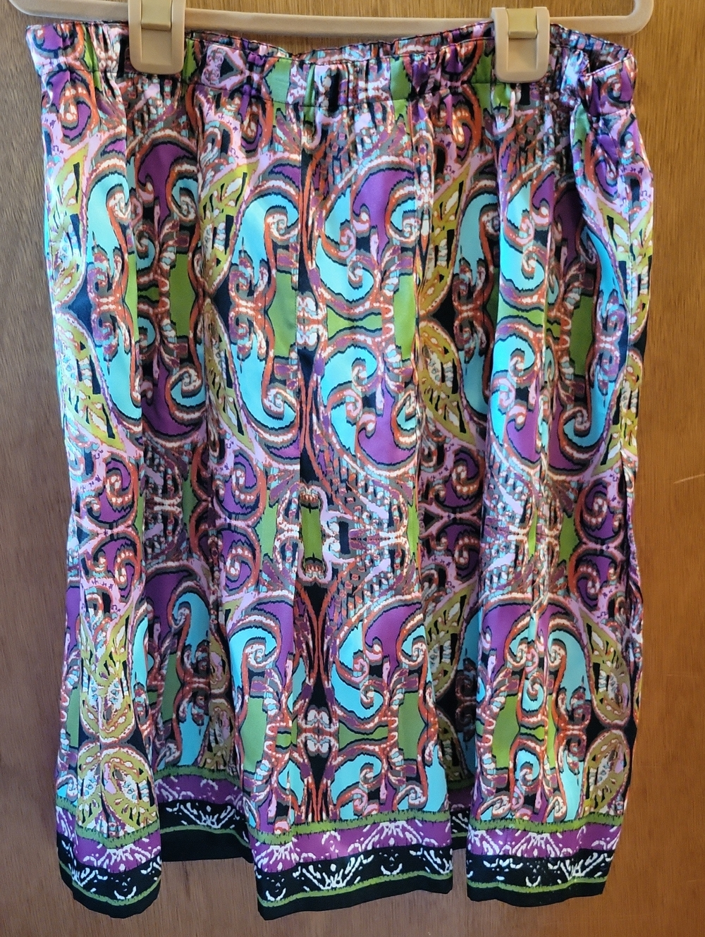 Lane Bryant Purple and Turquoise Scroll Skirt